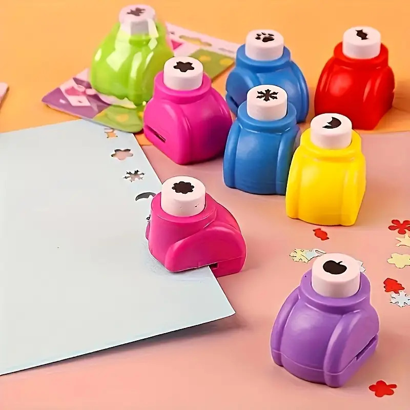 4pcs Mini Embossing And Punching Set- Colors, Portable Handcraft Tools For Diy Scrapbooking, Greeting Cards, And Diary Decoration