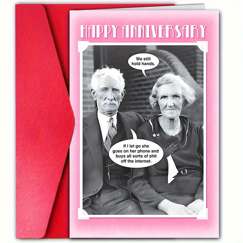 funny anniversary card for husband or wife     age humorous greeting with   high quality   for valentines day weddings and anniversaries 12cm x 18cm 0