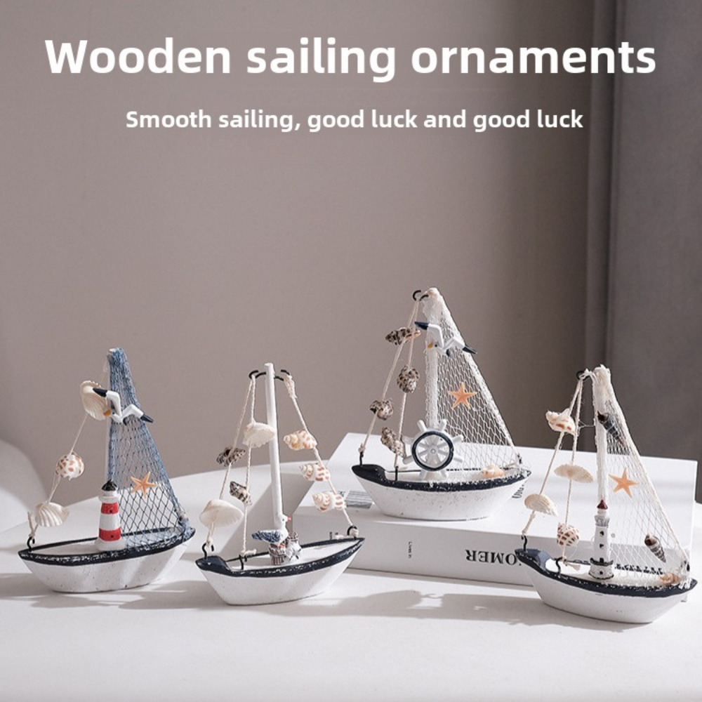 Mediterranean Sailboat Figurines Set