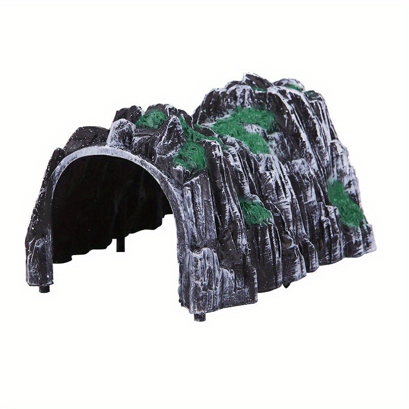 Image of 2pcs Classic Plastic Train Tunnel Models - Realistic Rock Cave Scenery With Mixed Colors, Non-electric Tabletop Decor For Diorama, Sand Tray, Thanksgiving & Party Decoration, Ages 14+