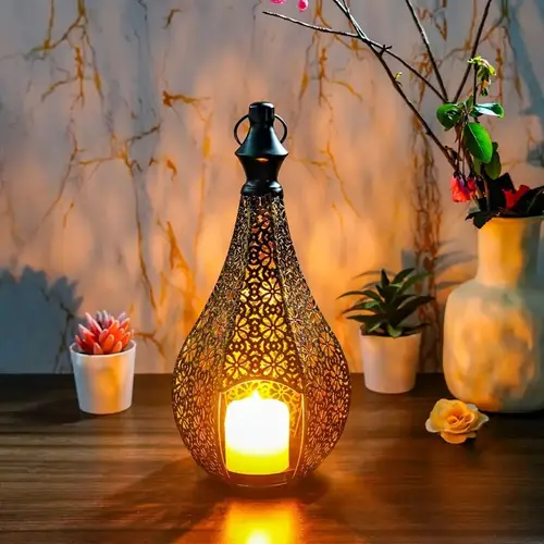 1pc moroccan lantern candle holder decorative polished tabletop candle stand farmhouse assorted colors