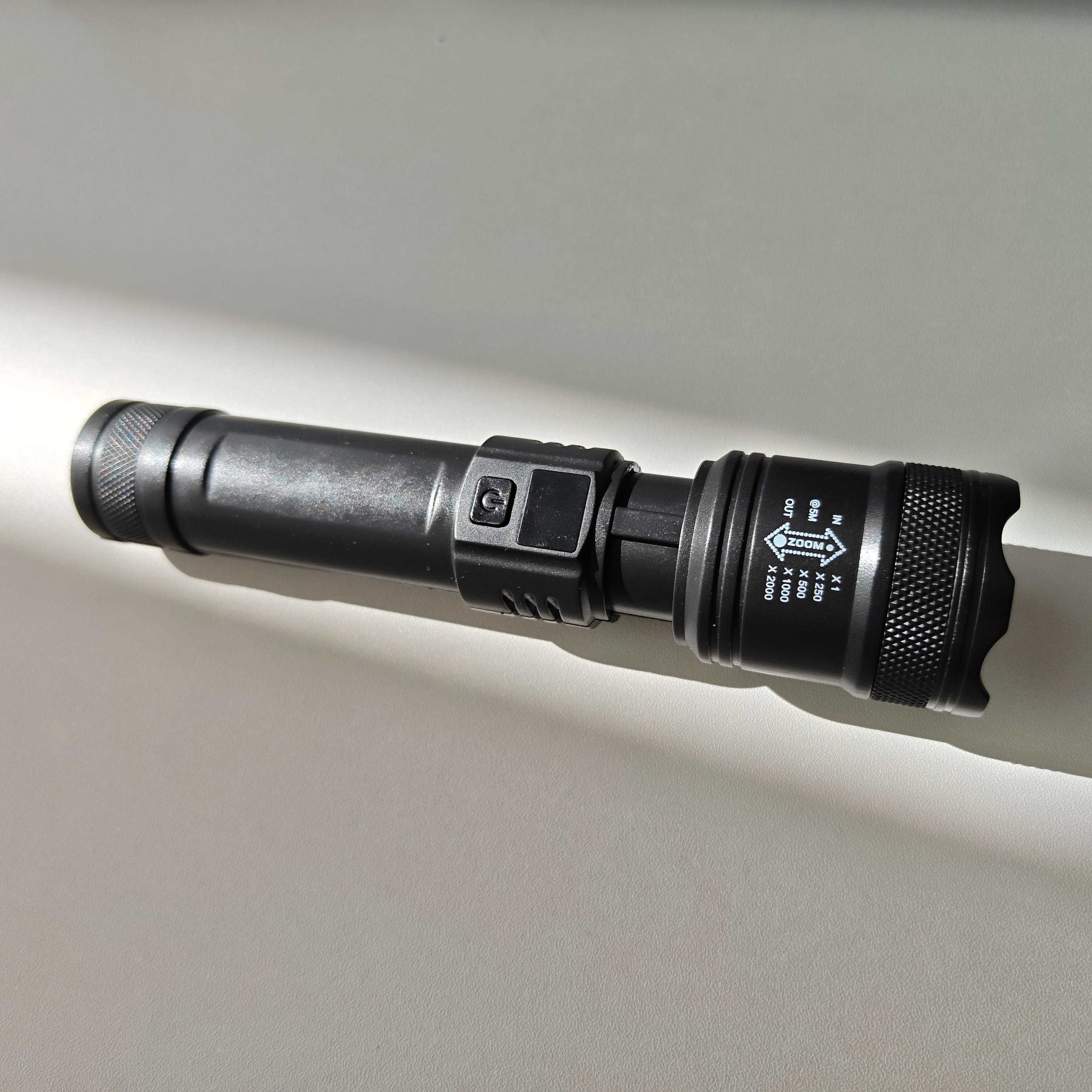 TEMU 1pc High-brightness Flashlight, Usb-rechargeable Work Light, Portable Dimmable Torch, 3 Lighting Modes- Night Hiking, Patrols, Emergency