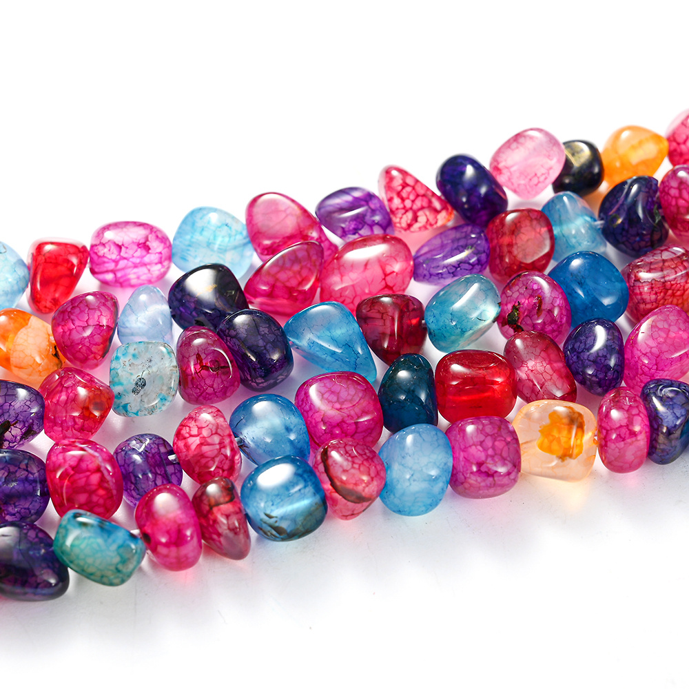 Natural Stone Beads Irregular Agate Multicolor Loose Beads Set