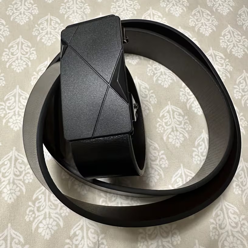 TEMU Men' Belt, Smooth Black. Business Casual Design, Standard Size, Ideal For Office And Casual Wear, Perfect Gift For Festivals, Formal Belt