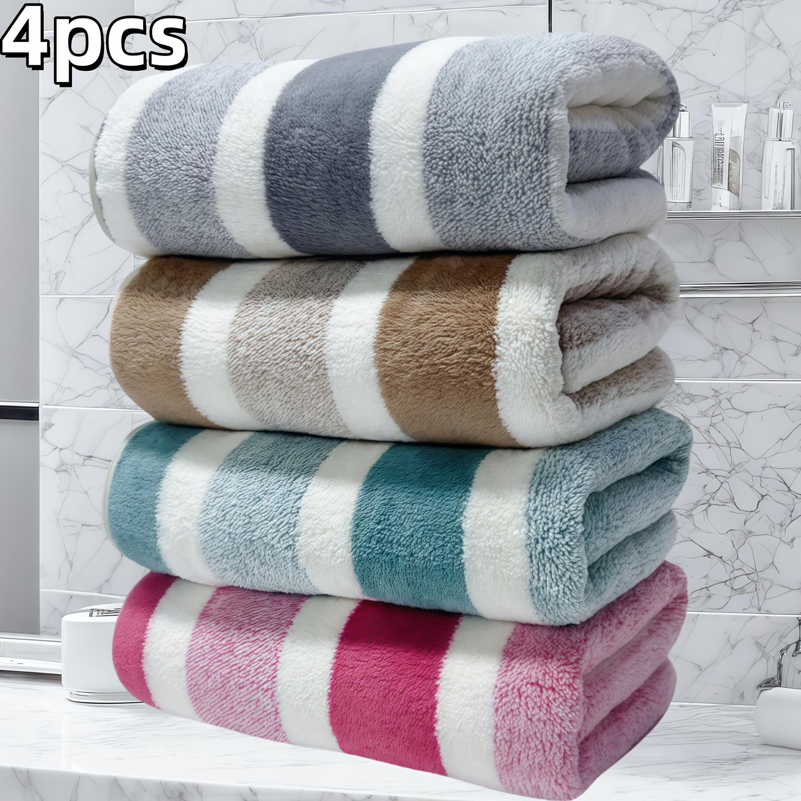 4-pack Coral Towels - Super Absorbent, Quick-drying, Soft And - Suitable For Home, Spas, Gyms, And Hotels - In Colors - Gift