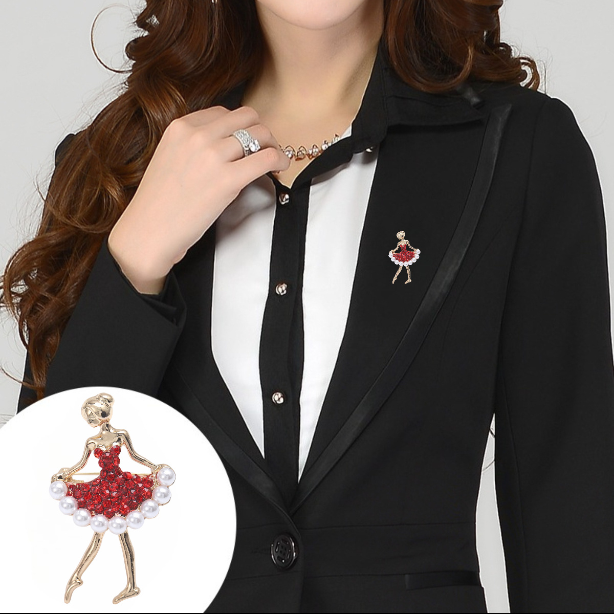 Girl Brooch High-end Women's Clothing Corsage Accessory Pin