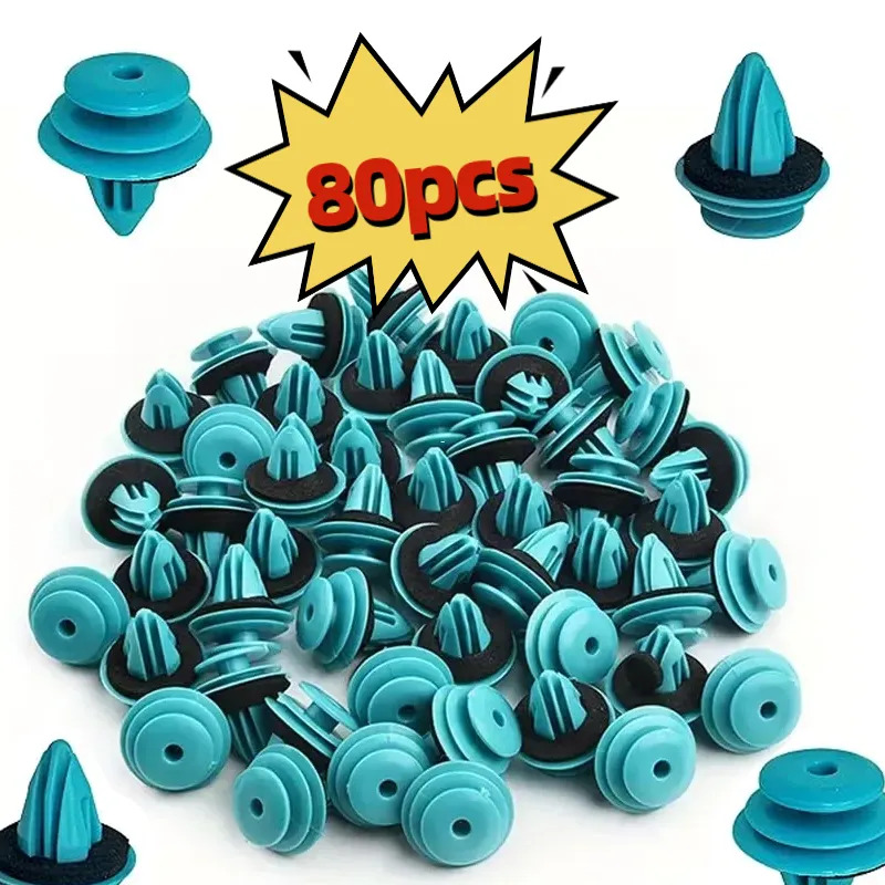TEMU Lot de 80 clips de fixation universels en plastique pour automobile, retenues spéciales pour panneau de porte intérieur de voiture et panneau