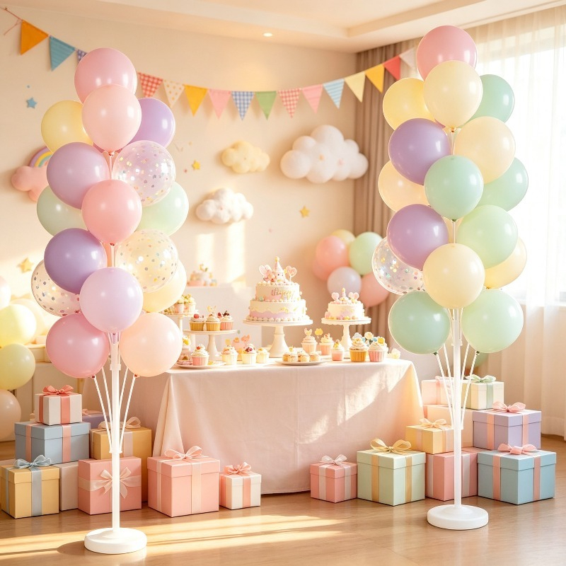 TEMU 2pcs Balloon Column Stand Kit, 150cm And 180cm Tall Floor Balloon Holders With Water Weighted Bases, Reusable Balloon Display Stands, Balloon
