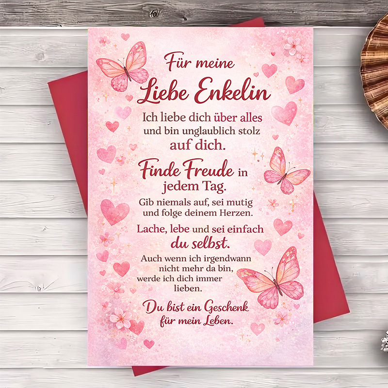 Image of 1 Greeting Card + 1 Envelope Greeting Card Perfect For Expressing Love And Pride To A Granddaughter On Birthdays Anniversaries Or Special Moments Celebrating Family