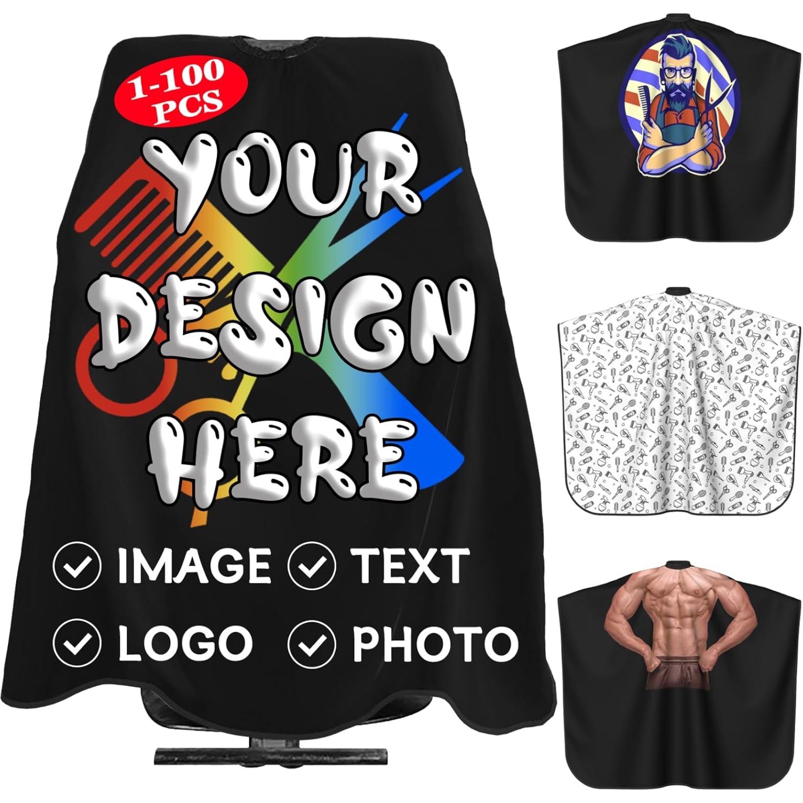 TEMU 55 pollici Mantella da Personalizzata Professionale per - il Tuo Logo, , Foto o Testo - Mantelle per Taglio Capelli Leggere, Traspiranti e Non