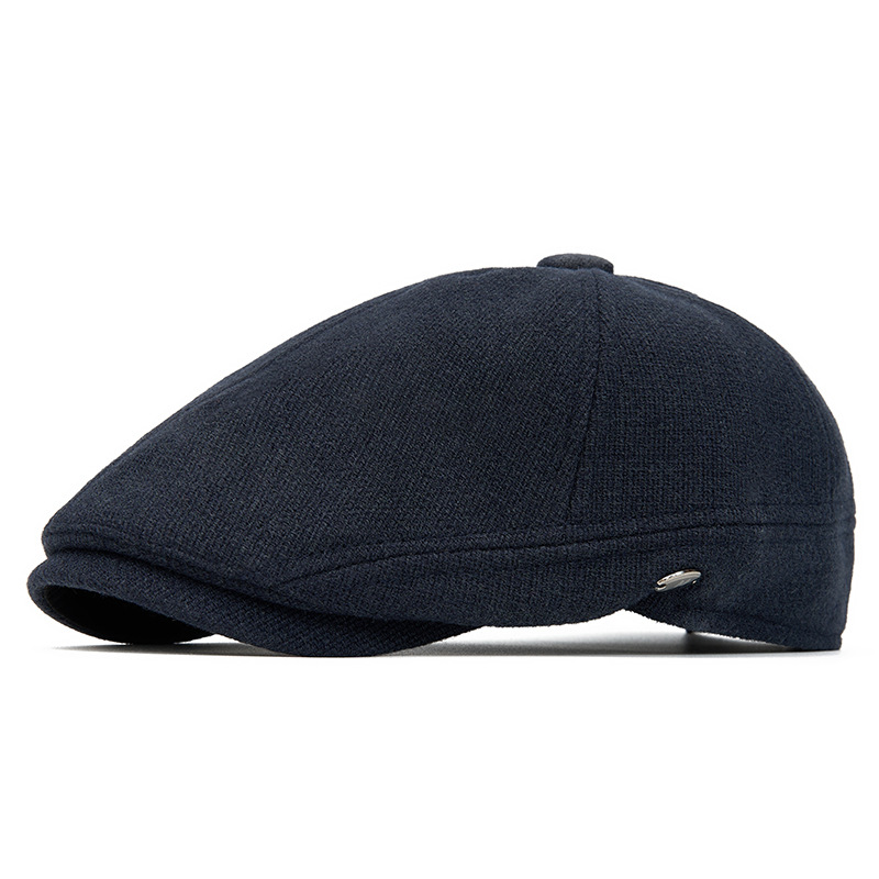 Image of Men's Wool Beret Duckbill Cap - Suitable For Autumn & Winter, Warm Hat With Machine Washable Care, Minimalist For Casual & Outfits, Hat For Daily Wear And Special Occasions