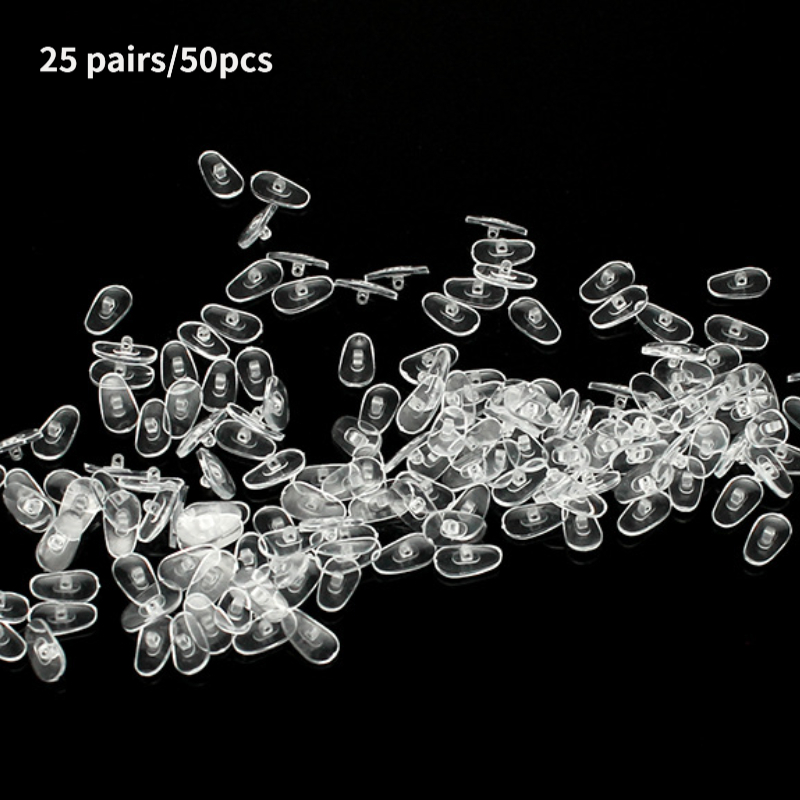 TEMU Pvc Nose Pads For Glasses, Eyewear Frame Additions, 50pcs (25 Pairs) / 100pcs (50 Pairs) Ordinary Screw-lock Universal Nose Pads Non-left/right