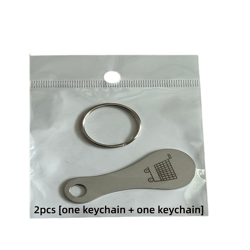 2pcs Set Of Stainless Steel Keychains With Shopping Cart Logo Pattern, Classic, Fashionable And Easy Style, Suitable Men And Women Daily Wear