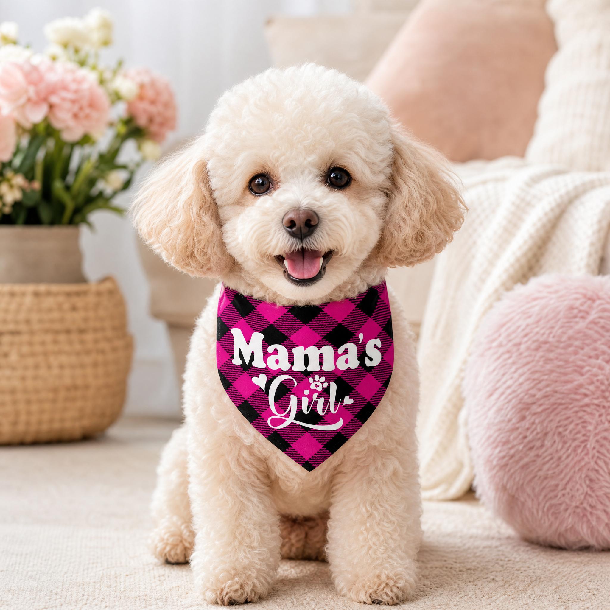 TEMU 1 "mama's Girl" Dog Print Bandana, A Birthday Or Christmas Gift For Pet Lovers, In Small, Medium, And Large Sizes