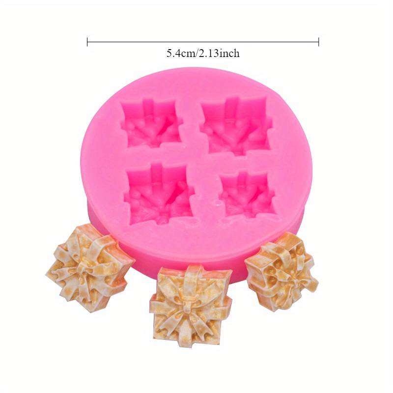 Image of Holiday Gift Box Silicone Mold Christmas Gift Decoration Aromatherapy Plaster Glue