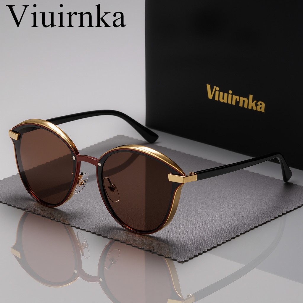 Viuirnka Unisex Polarized Sunglasses with Lightweight Metal Frame, Durable Sunglasses Case & Microfiber Cleaning Cloth - Stylish Eye Protection for Daily Outdoor Activities