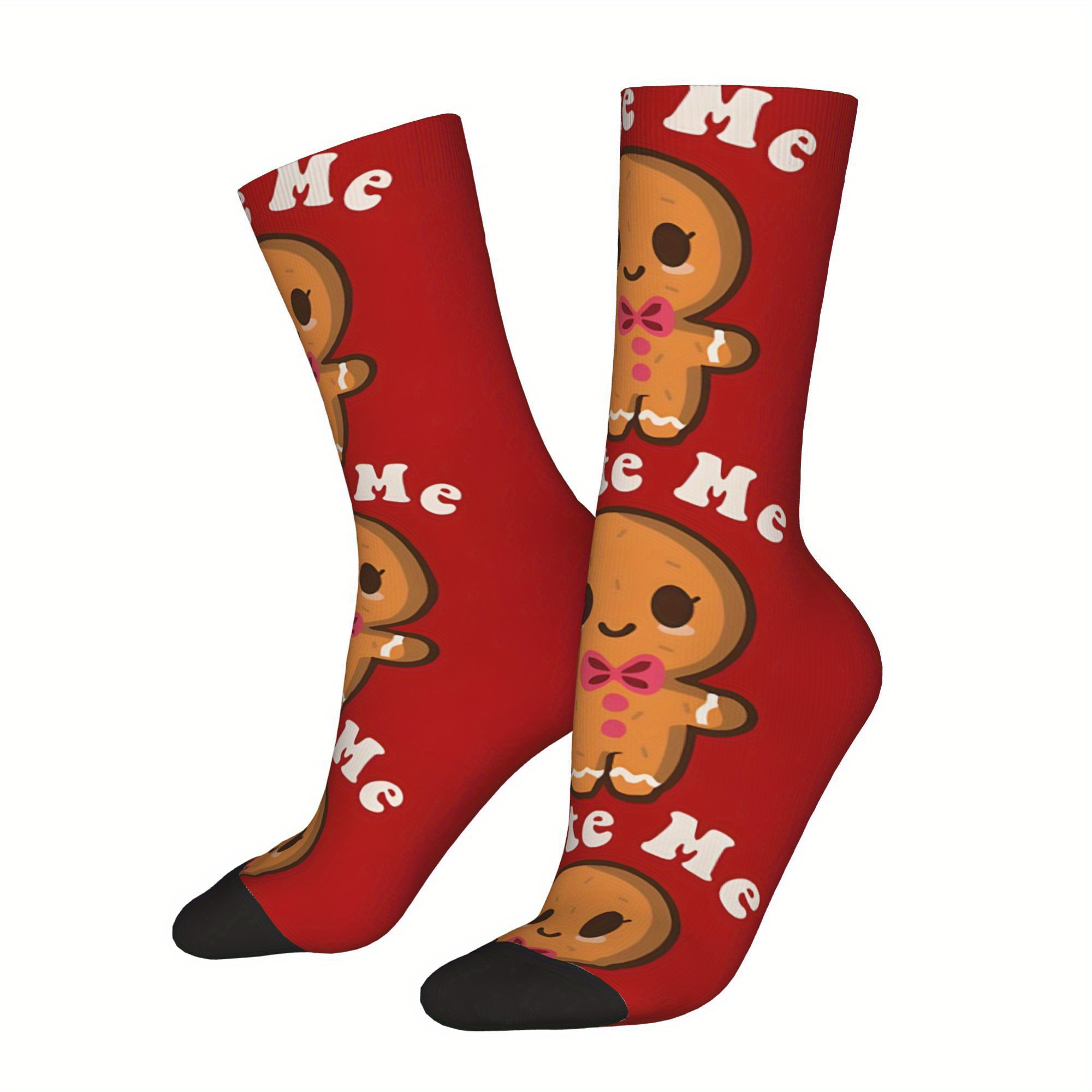 

Gingerbread For Man" Funny Christmas 's Socks, Novelty Style, Fit For