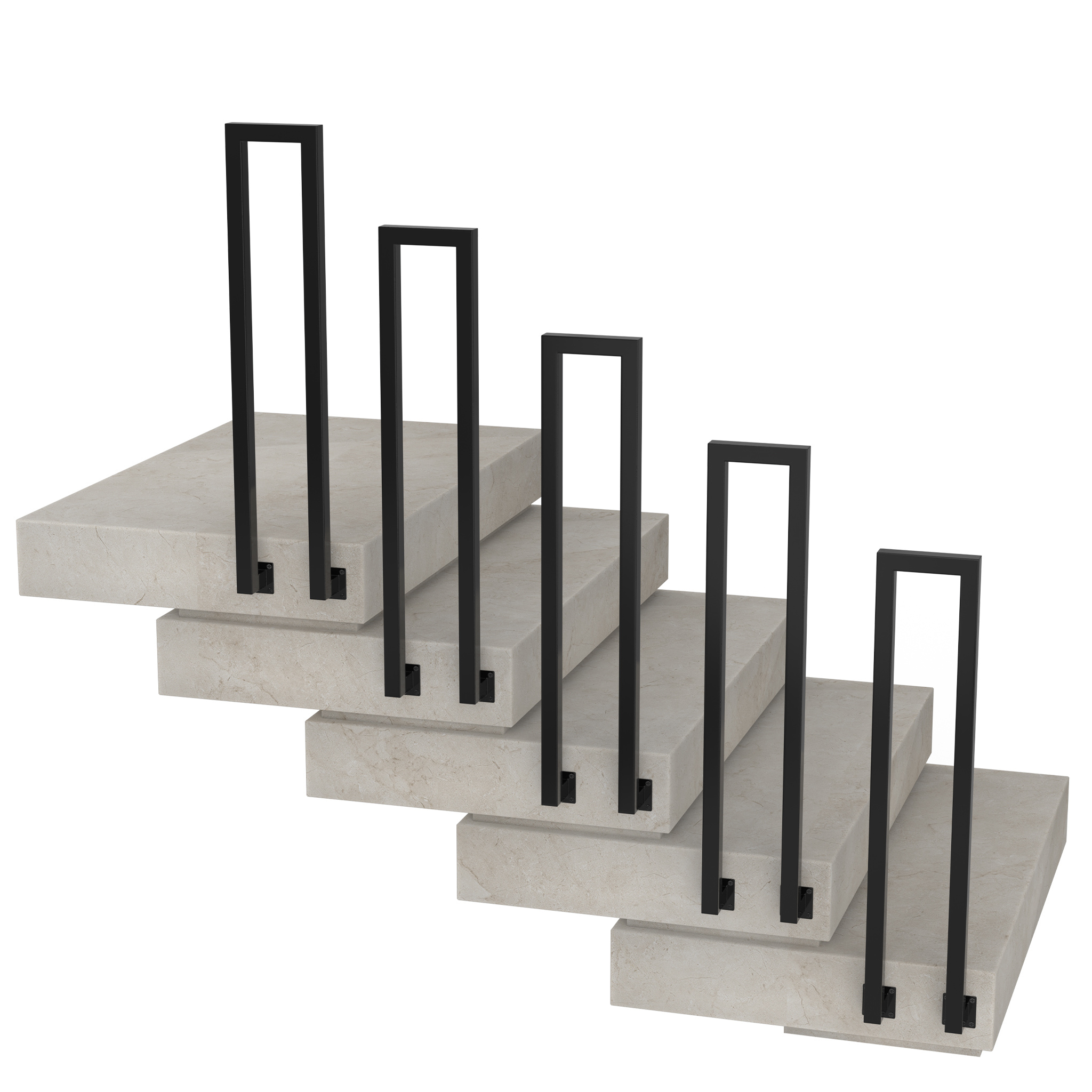 TEMU Stair Railings Indoor U-shaped Handrails Railings Stairs Made Of Metal Black Stair Handrails Suitable For , Corridors, Apartments, Indoor And Outdoor