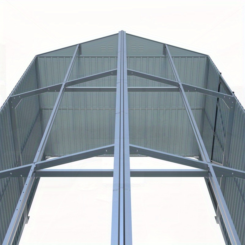 20x10ft Heavy-Duty Metal Outdoor Shed with 2 Doors & 4 Vents - White Garden Tool House for Car, Truck, Bike, Lawnmower Storage - Durable Backyard Utility Storage for Tools, Bikes, and More, Shed for Outdoor Storage, Vehicle Protection, Modern Aesthetic, Sturdy Construction, Storage Sheds for Outside