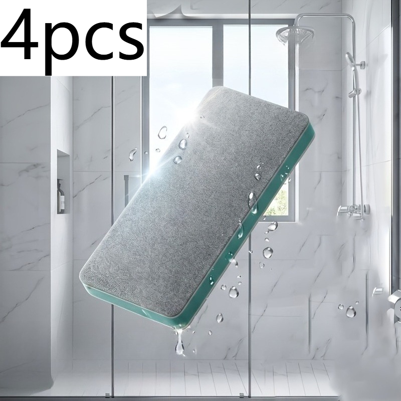 TEMU 4-pack Glass Cleaning Brushes For Home Use, Effortlessly Removes Limescale, Water Stains, And From Bathroom Mirrors, Shower Rooms, And Tiles.