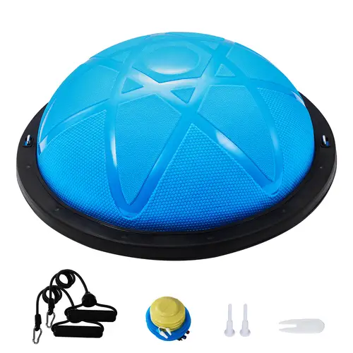 half exercise ball trainer 23 inch 660 lbs capacity with bands and pump for home