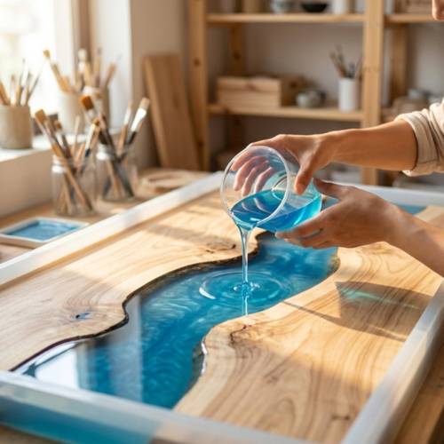 24 inch large rectangular silicone mold suitable for resin art woodworking large capacity non stick reusable casting mold for diy furniture making deep pour resin tables coffee tables design with