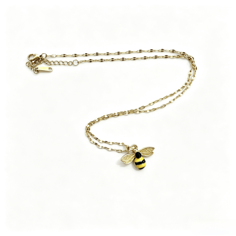 TEMU 1pc Collier Fille en Cuir Tendance avec Pendentif Abeille en Émail Frais, Idéal pour , , les Fêtes, pour , Anniversaires et Fêtes, Légère de