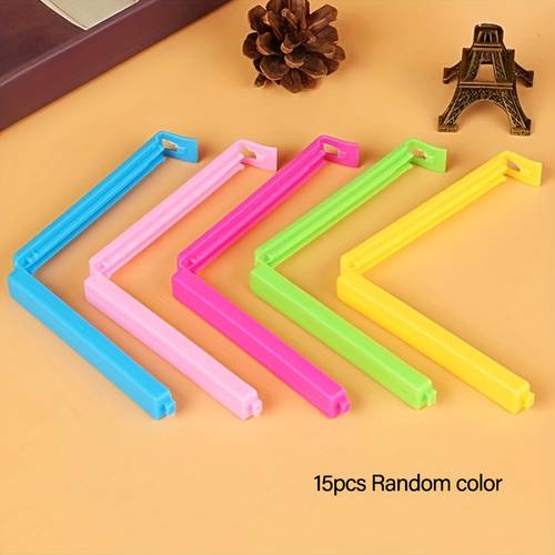 15 random color heavy duty reusable seal clips durable plastic leak proof clips food grade safe dishwasher safe for kitchen bathroom glass pipes spill proof clips