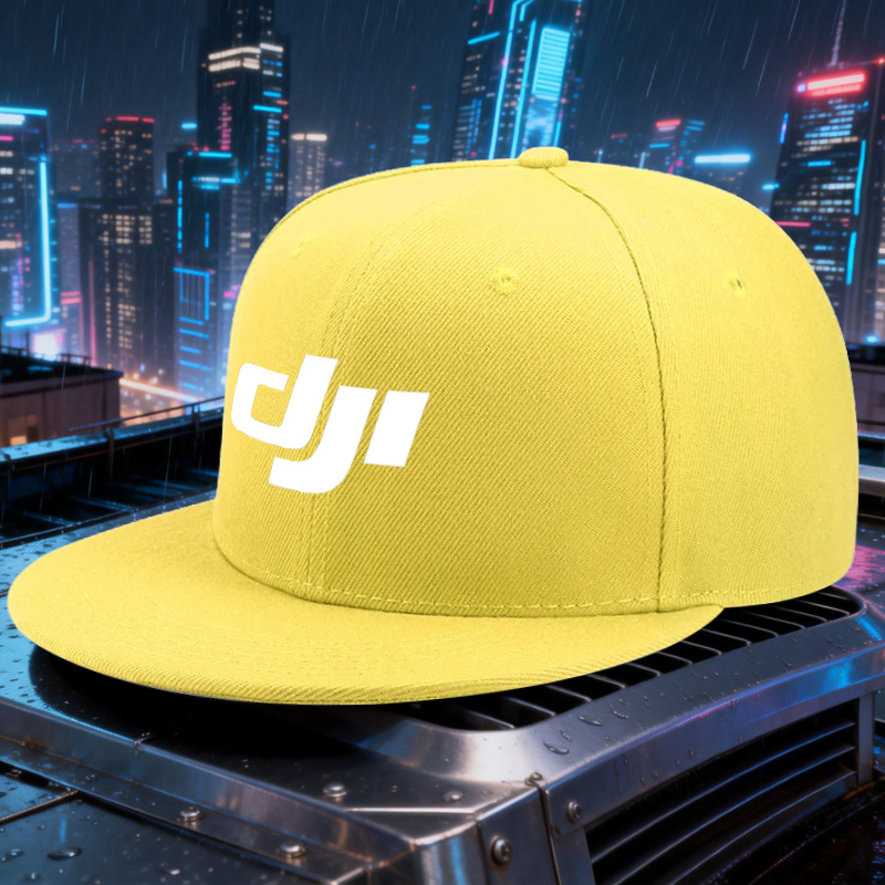 TEMU 1pc Of Letter Dji Drone Printed Flat-brim Baseball Cap - Adjustable Unisex Hip-hop Hat - An For Golf, Fishing, And Casual Wear
