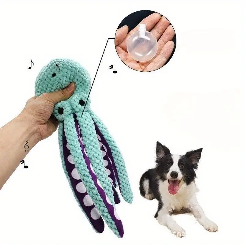 1 2pcs octopus dog toy suitable for medium sized dogs durable chew resistant green and white geometric suction cup toys for training and dental game accessories sturdy structure details 2