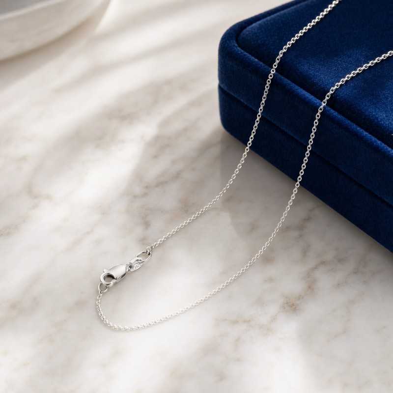 TEMU Collier Chaîne Corde en Argent Sterling 925 pour Femme, Chaîne Argentée Fine et Délicate de 1,1 mm Hypoallergénique, Fermoir Mousqueton de