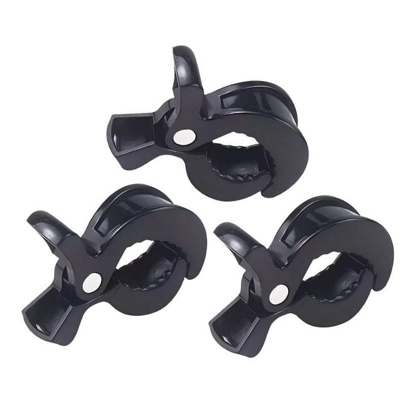 TEMU Multi-hook Set, 3pcs Pack - For Stroller/buggy Bags, Multifunctional Bag Hooks - Black, Gray