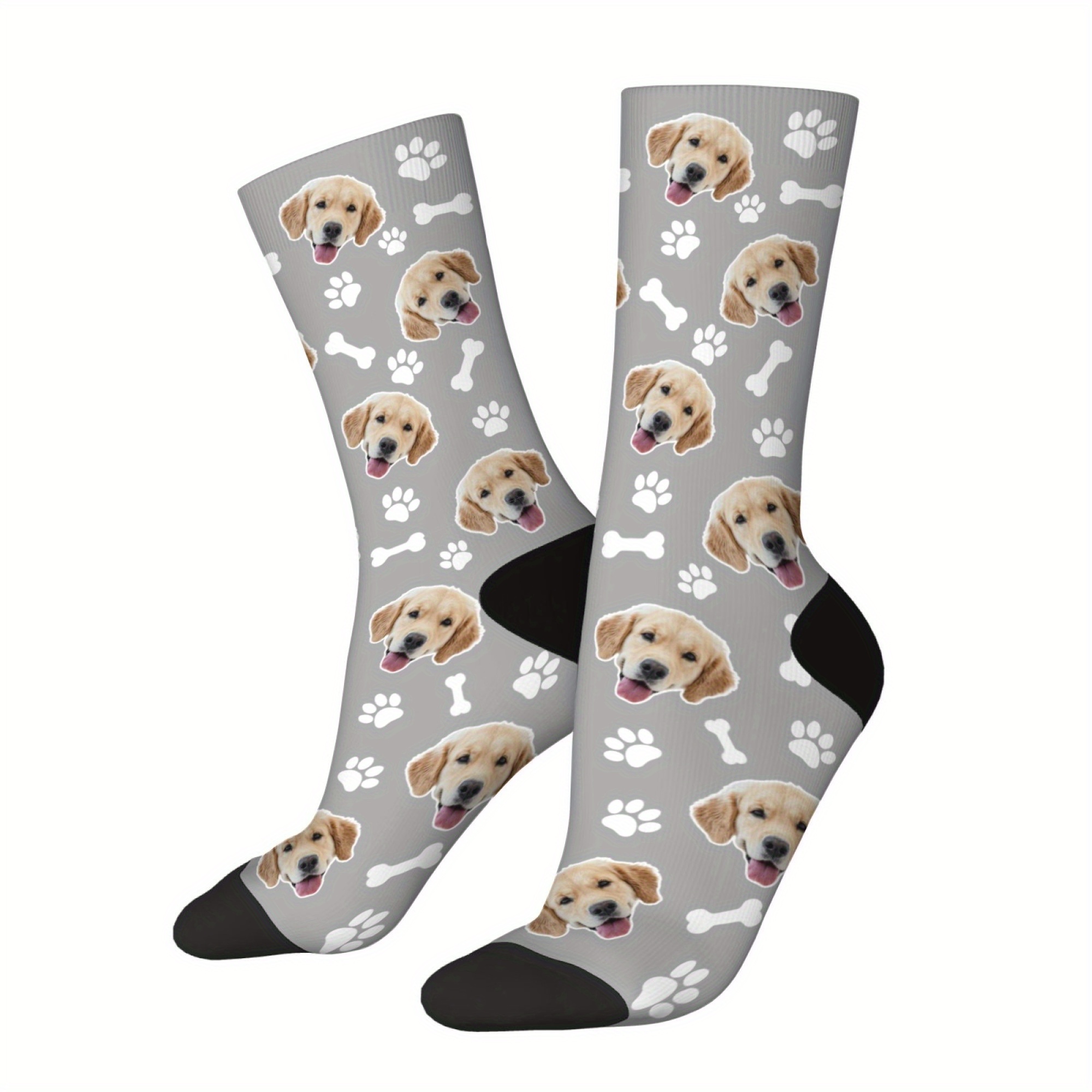 TEMU Custom Face Socks, Personalized Funny Gift Socks With Photo Customized, Novelty Trendy Crew Party Present Socks For Men Women