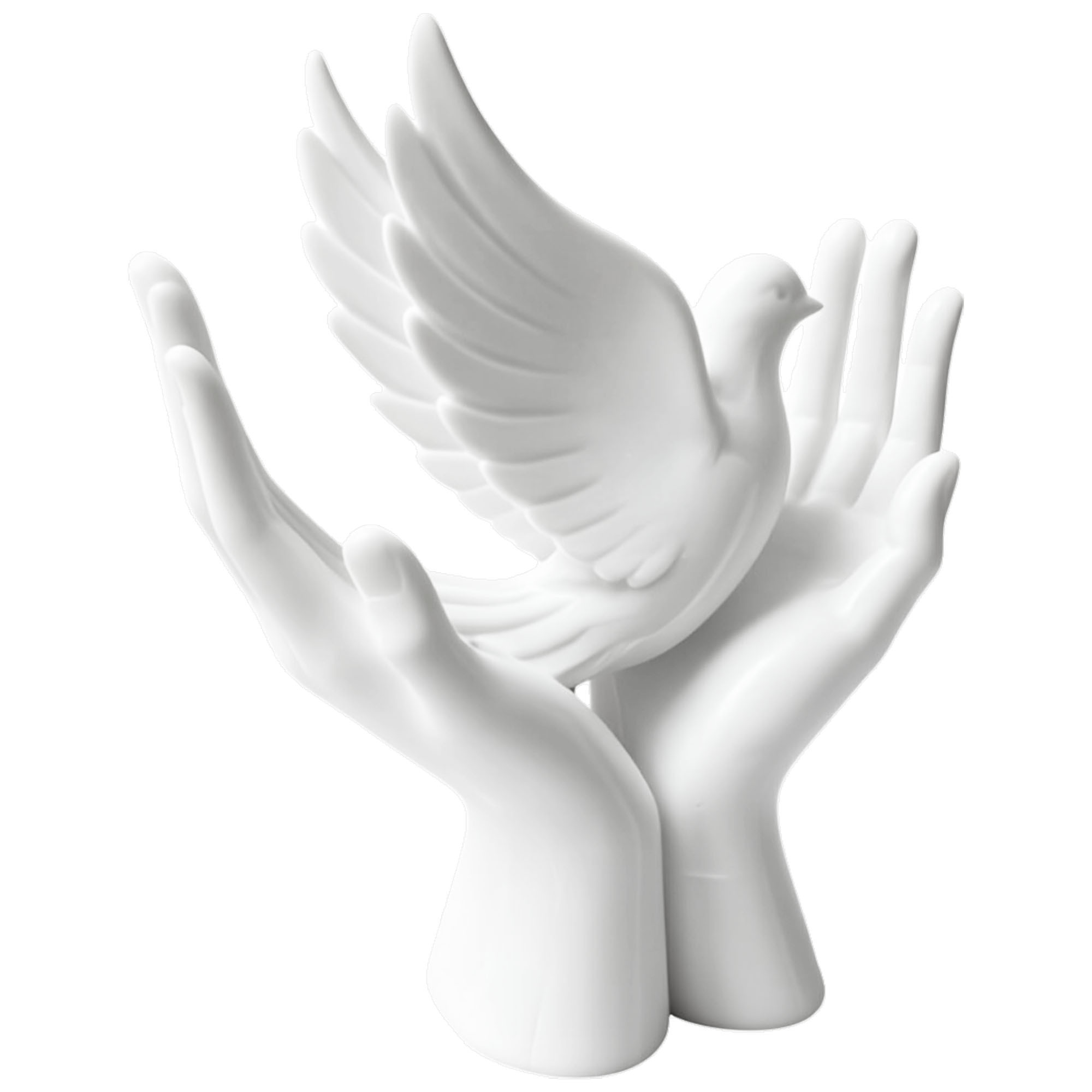 TEMU 1pc White 3d Printed Mini Of Peace Hand Statue, Creative Ornamental Craft. Stylish Desktop And Study Decor, A For Easter, Valentine's Day, ,