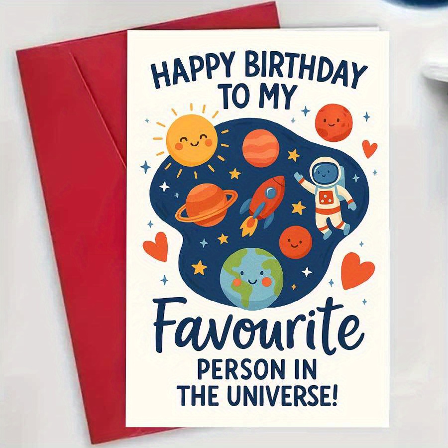 TEMU Una sola tarjeta de diseñada para tu ser en el , con un adorable tema espacial. opción para , o queridos, lo que la para las fiestas de y