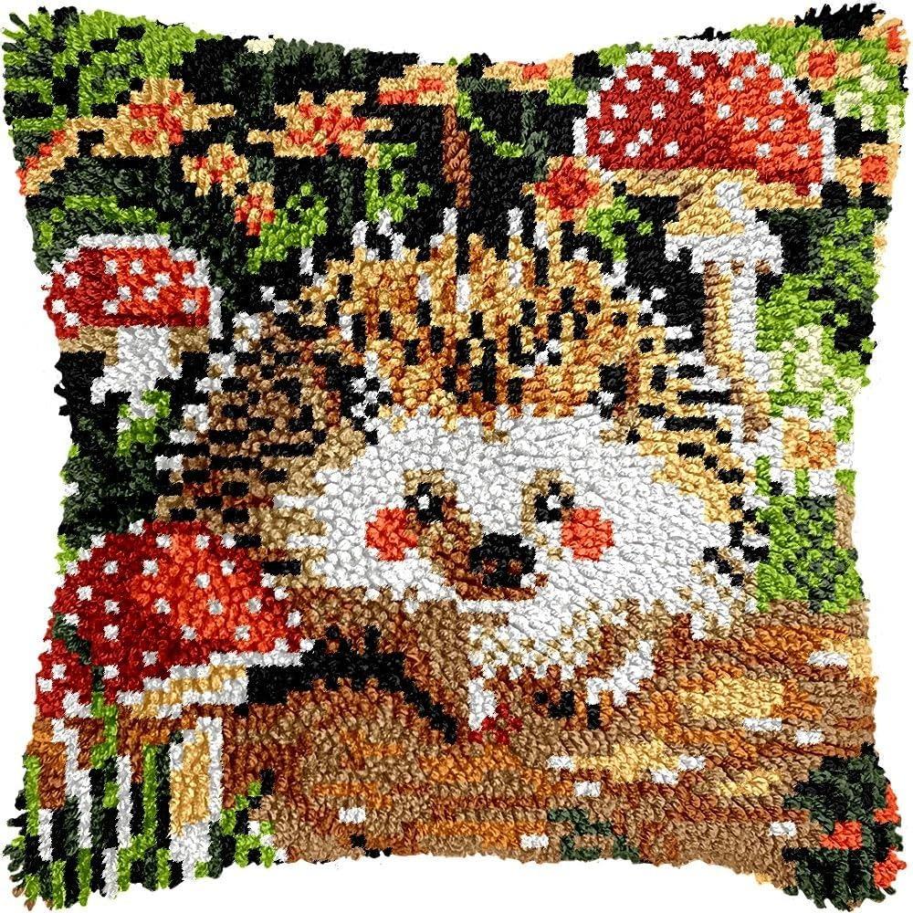 Latch Hook Kits For Adults Latch Cushionpcs, Valentine's Day Gift Birthday Gift, Pre-print Pattern Set Pillowcase, For Beginners Adults To Knott, Latch Hookpcs, 43cm X 43cm/17in X 17in