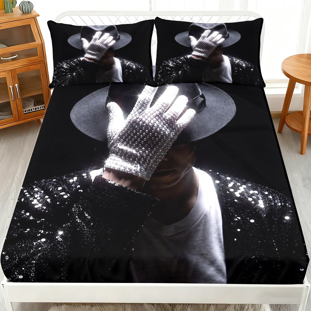 TEMU 3pcs Sparkling Diamond Gloves Fitted Sheet 3 Piece Set (1 X Fitted Sheet And 2 X Pillowcases, ), Theme, Luxurious Bedding, Mattress Protector