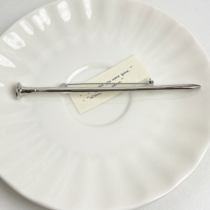 TEMU 1pc Minimalist Metallic Brooch Pin - Women's Elegant Jewelry For Blazers, Dresses, Business Attire - Sophisticated Metallic Finish - Perfect