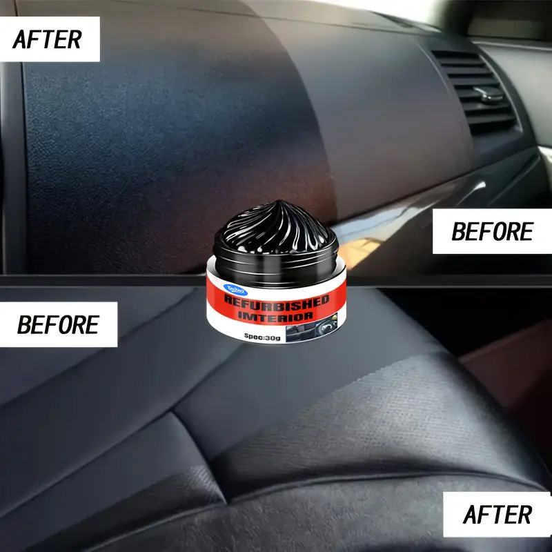 1-All-in-One Car Interior/Exterior Renewal Wax - Anti-Aging Formula, Fit for Cars, Trucks, SUVs,, Motorhomes, Boats, RVs, Plastic & Glass, Long-Lasting Glossy Finish, Easy Application, Anti-Wear & Anti-Grime, Polish & Seal-in-Shield Technology, Gel Formula for Deep Penetration, Prevents Oxidation & Aging, Restores Radiance & Gloss, Multi-Color Safe Use