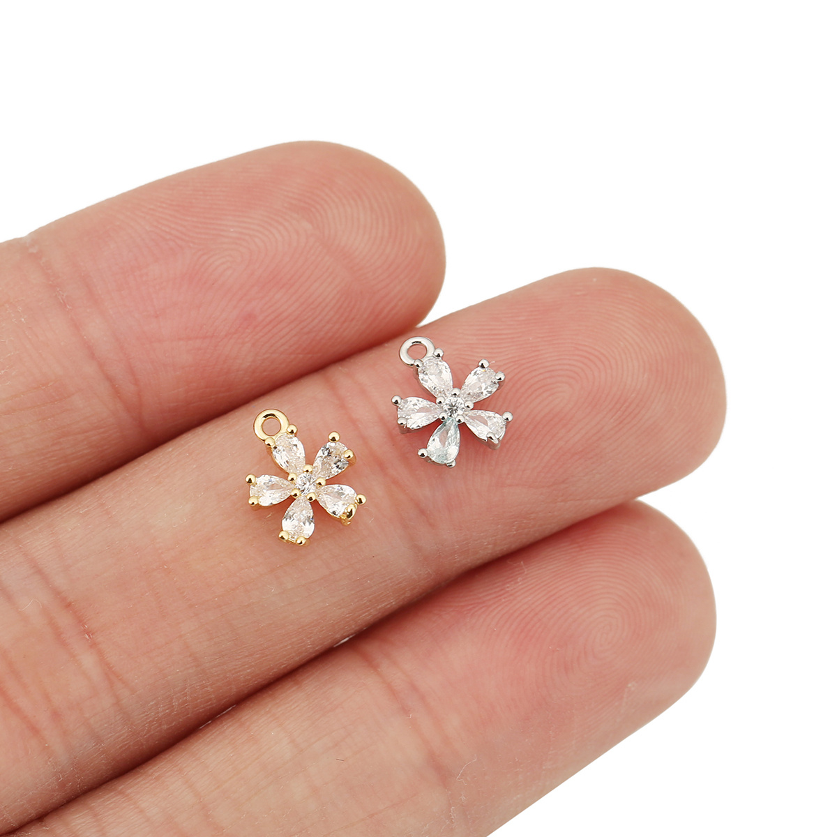 3pc Copper Inlaid Synthetic Zirconia Egg Flower Pendant Set