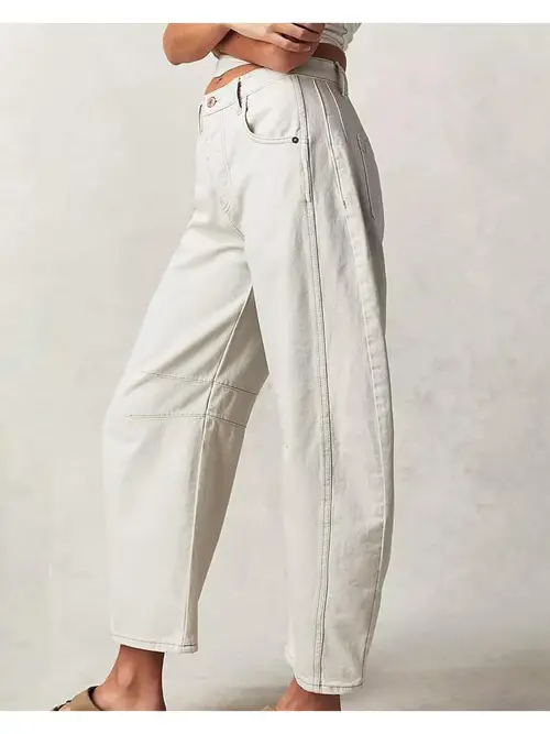 barrel jeans for women vintage baggy boyfriend jeans wide leg stretchy cropped jeans barrel denim pants