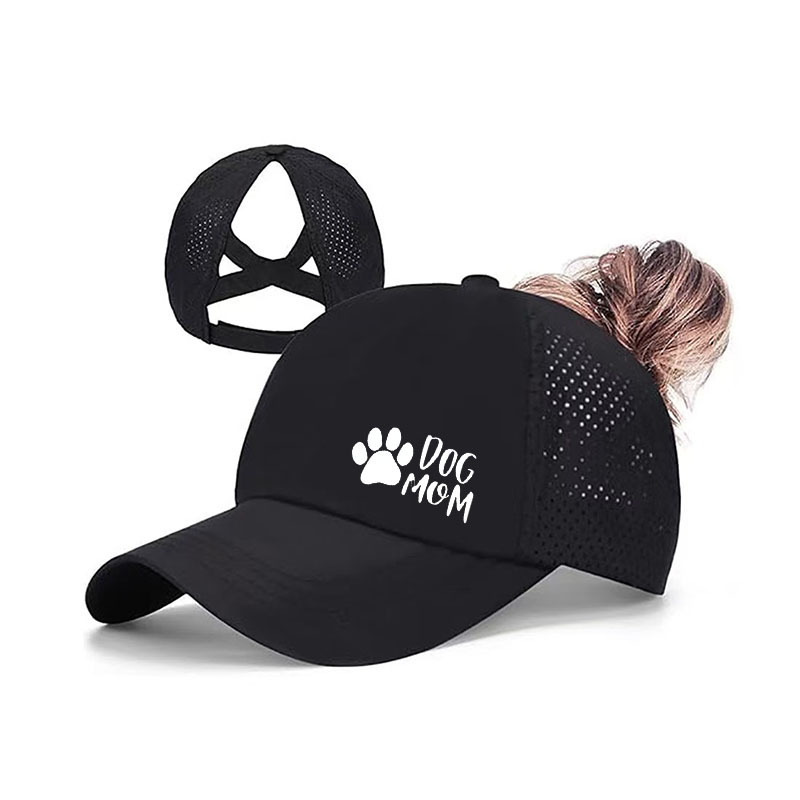 TEMU Unisex Baseball Cap With Cat Paw Design, Fashionable And Versatile, Makes Look Smaller, With Ponytail Hole- Breathable And Quick-drying Mesh Cap