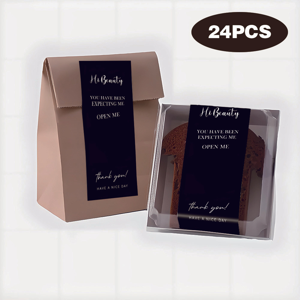 TEMU 24pcs Elegant Sealing Label Stickers - Chic Black & White , Easy To , , Small Business Packaging, Boutiques, , And Expressing & Gratitude, Gift
