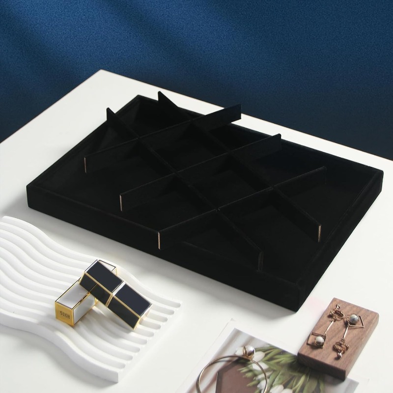 Stackable Velvet Jewelry Organizer Trays
