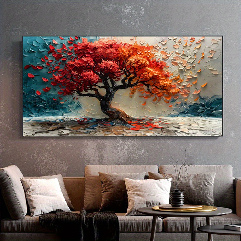 1pieza 23.6x47.2in/60cmx120cm pintura de sin marco salón moderno decoración para el hogar hojas caídas de póster en para pared decoración de dormitorio póster realista obra para habitación regalo decorativo 4