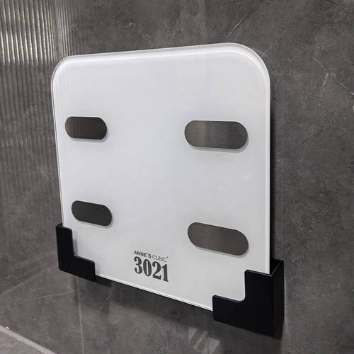 2pcs wall mounted scale holder no drill bathroom gym organizer for digital scales space saving storage rack shelves