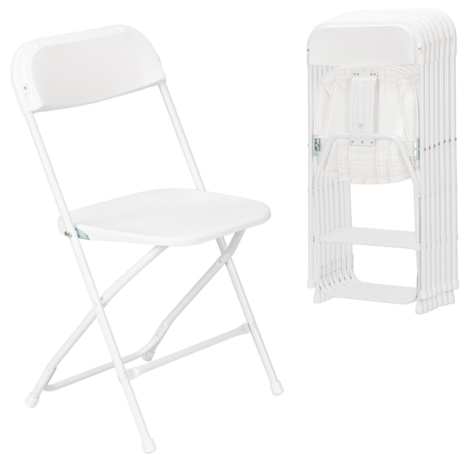 Image of 8pcs Set Of White Outdoor Folding Chairs, Injection Molded Courtyard Dining Chairs, Classic Xn Model, Portable And Easy To Store, Suitable For Camping, Balcony Dining, Parties