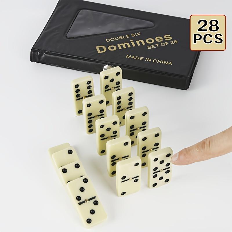 28pcs Plastic Domino Set, Classic Flip Chess Game - Interactive Play, Gatherings, Parties, Home Fun - For Teens & Adults 14+ -  With Storage Box - Perfect Gift for Family & Friends