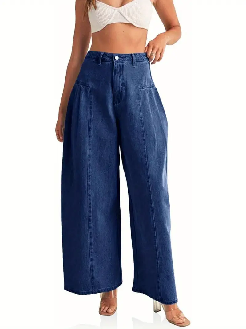 Pantalones Vaqueros Para Mujer Estilo Boyfriend/acampanado - Tiro Alto, Cintura Elástica Con Cordón - Colores De Moda, Tallas 34-42 (98% Algodón, 2% Elastano)