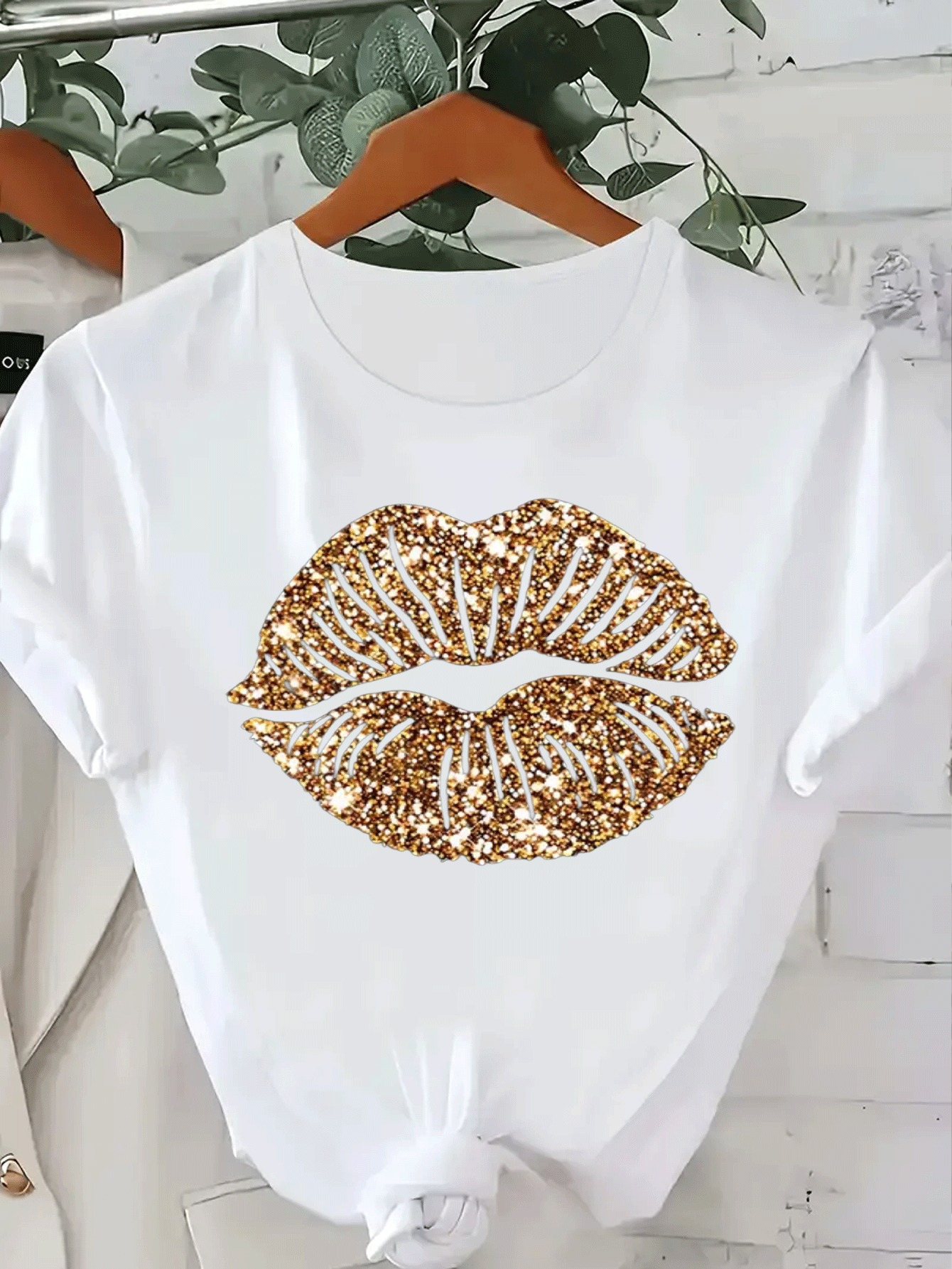 Tシャツ・カットソー Golden  Vintage Stamp Print Short Sleeve T-Shirt White 3. Vintage Stamp Tee II – 67Flea